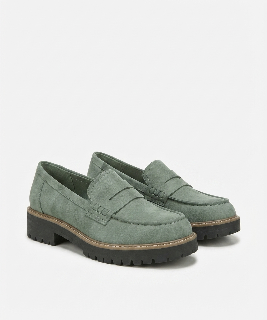 Mocassins slip-on pour femme – En daim, bout arrondi, style urbain au quotidien