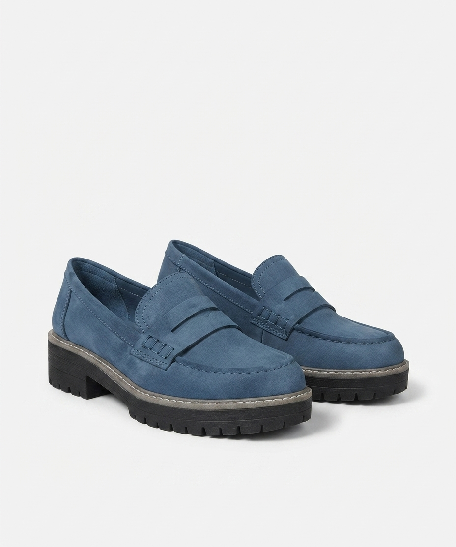 Mocassins slip-on pour femme – En daim, bout arrondi, style urbain au quotidien
