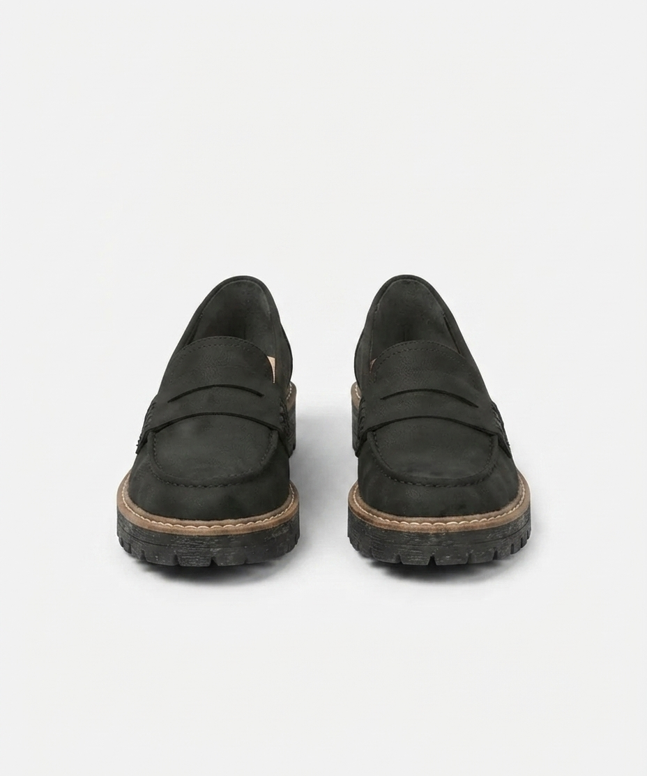 Mocassins slip-on pour femme – En daim, bout arrondi, style urbain au quotidien