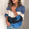 Pull Rayé Femme à Manches Longues – Style Décontracté Moderne