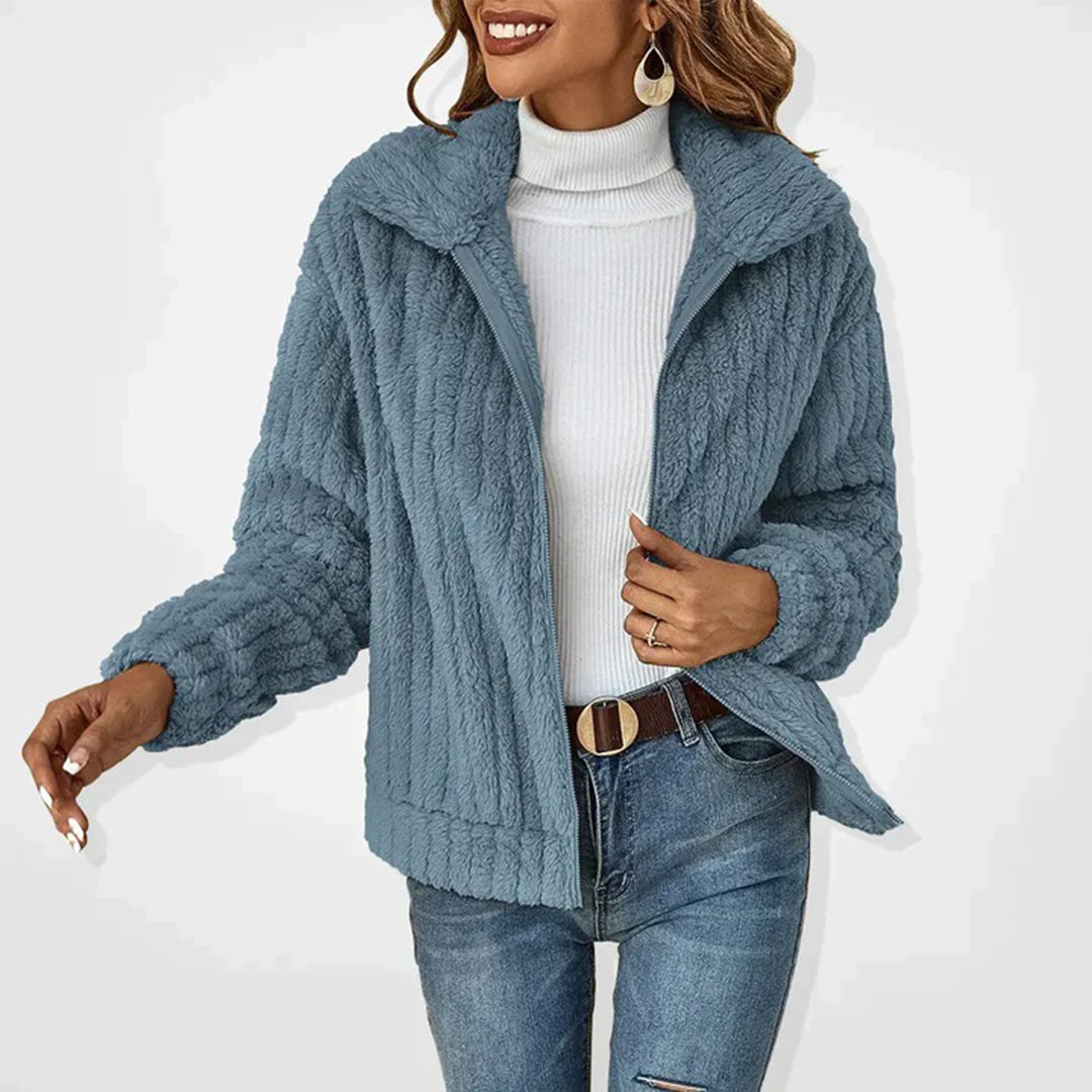 Gilet en Fleece Douillet Femme avec Zip et Col Montant