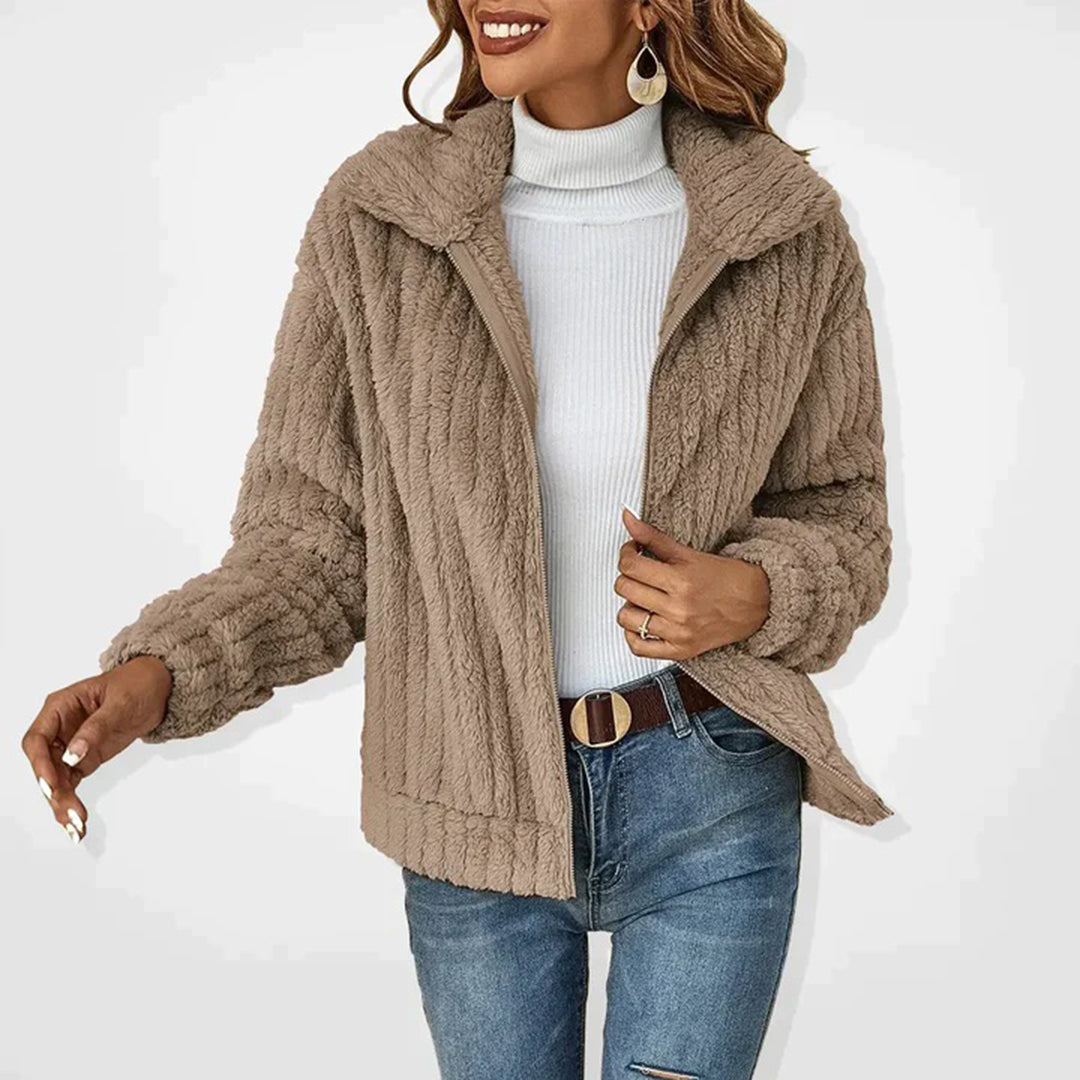 Gilet en Fleece Douillet Femme avec Zip et Col Montant
