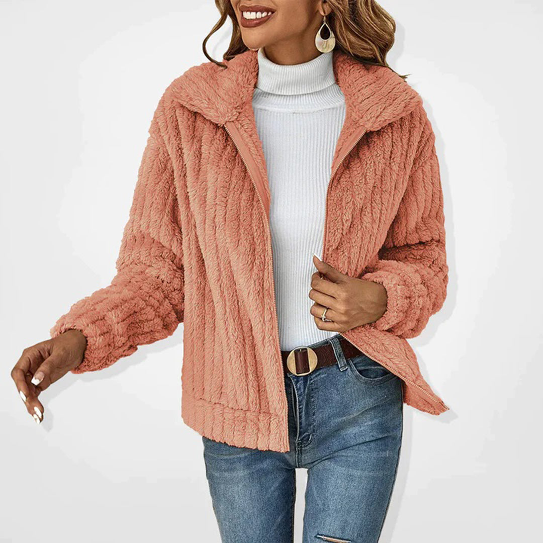 Gilet en Fleece Douillet Femme avec Zip et Col Montant