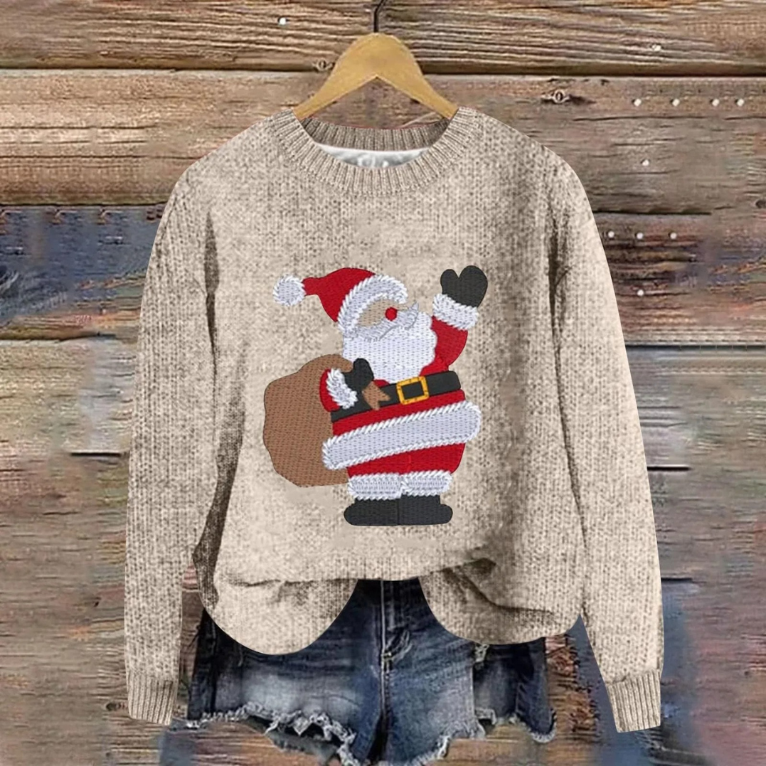 Pull de Noël Unisexe avec Père Noël – Style Festif et Confort Hiver