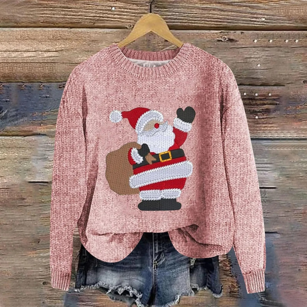 Pull de Noël Unisexe avec Père Noël – Style Festif et Confort Hiver