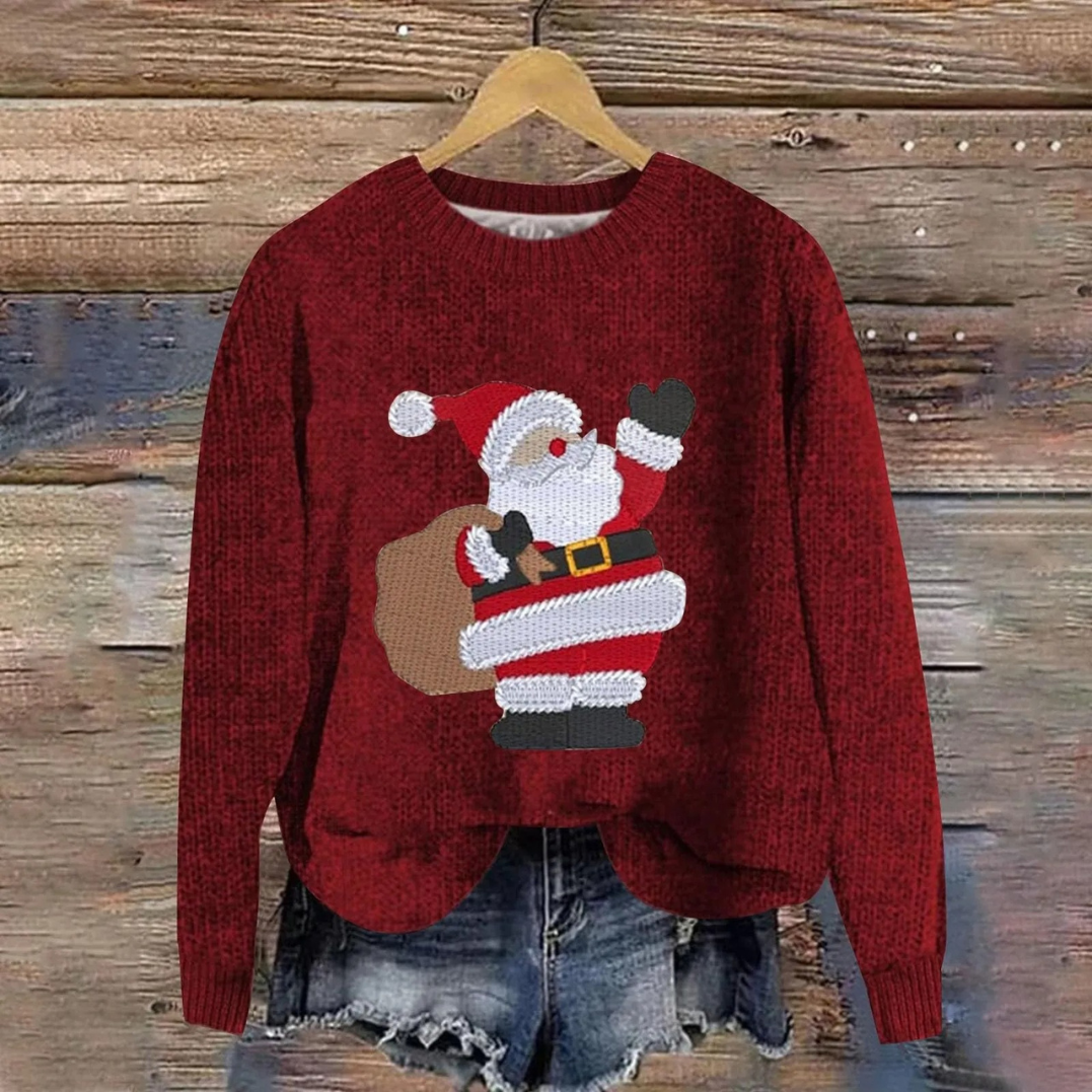 Pull de Noël Unisexe avec Père Noël – Style Festif et Confort Hiver