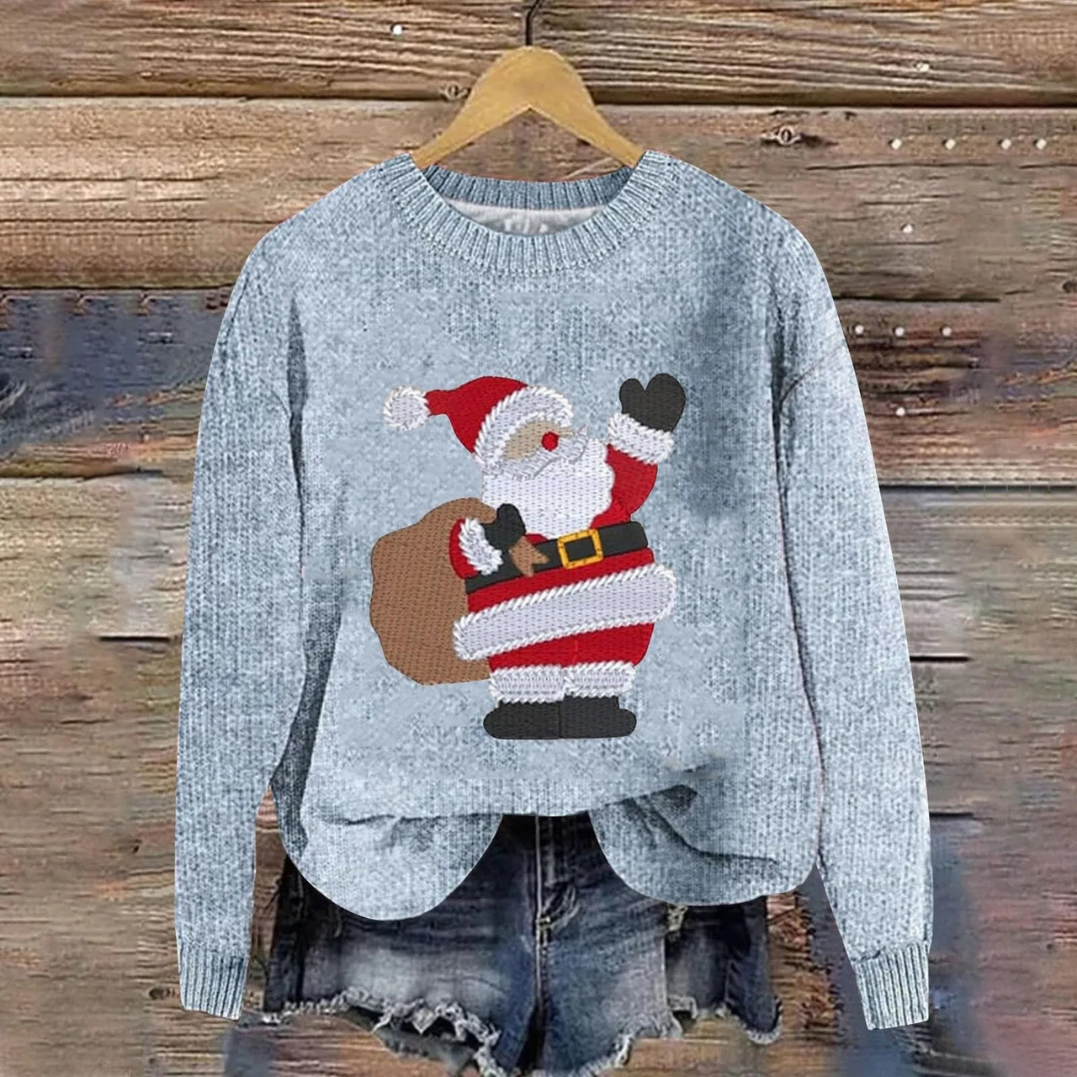 Pull de Noël Unisexe avec Père Noël – Style Festif et Confort Hiver