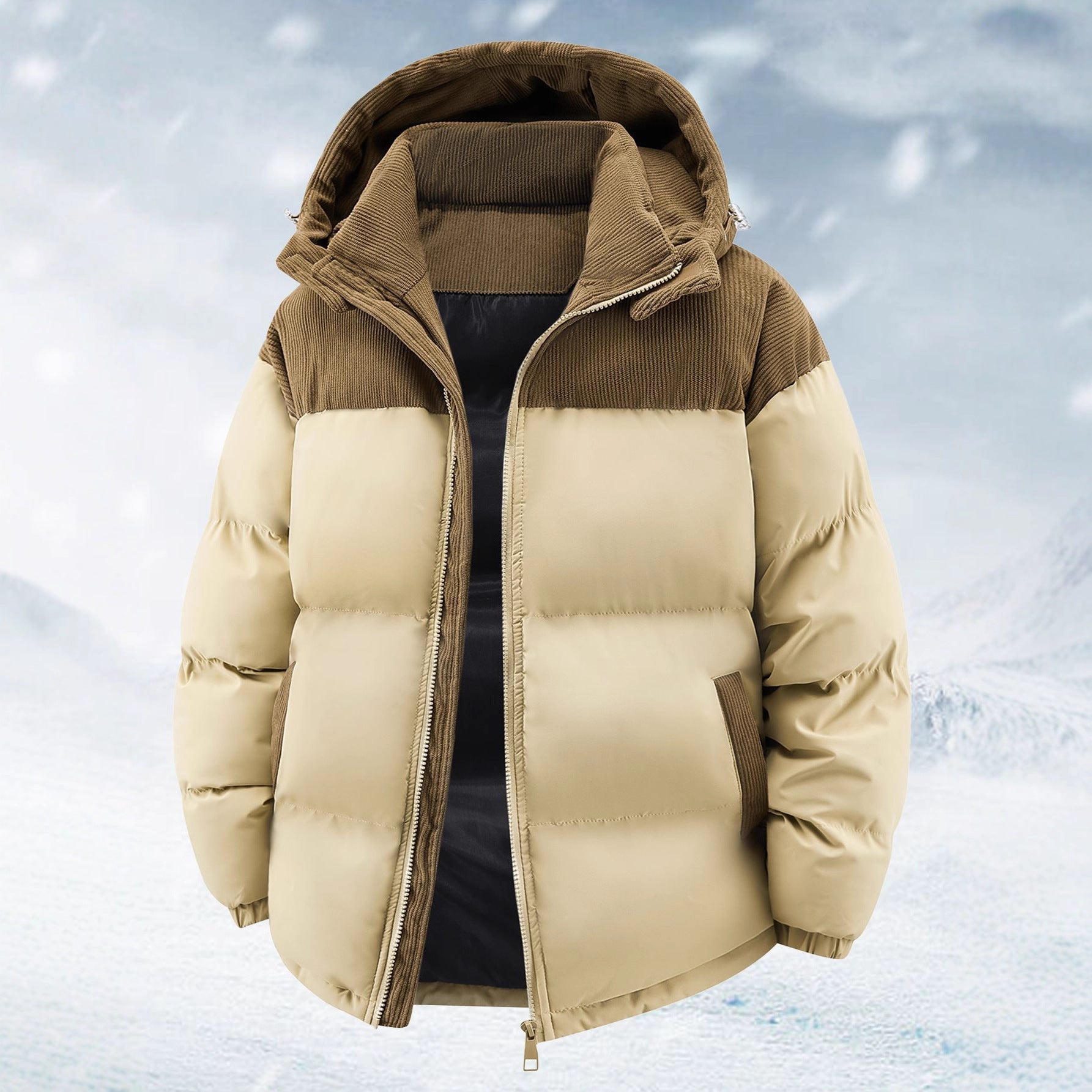 Veste d’hiver chaude pour hommes avec capuche