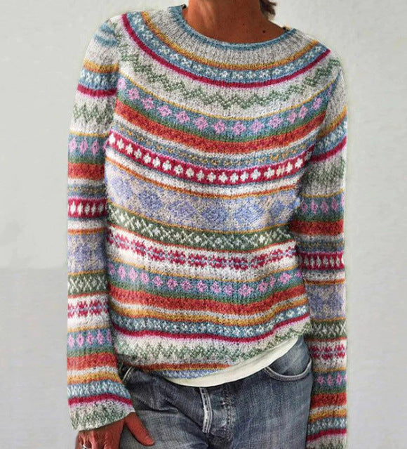 Pull norvégien pour femme, chaud et confortable pour l’hiver