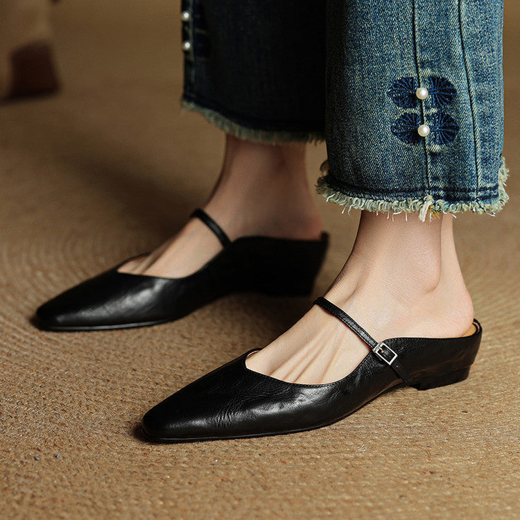 Mules en cuir véritable Orella