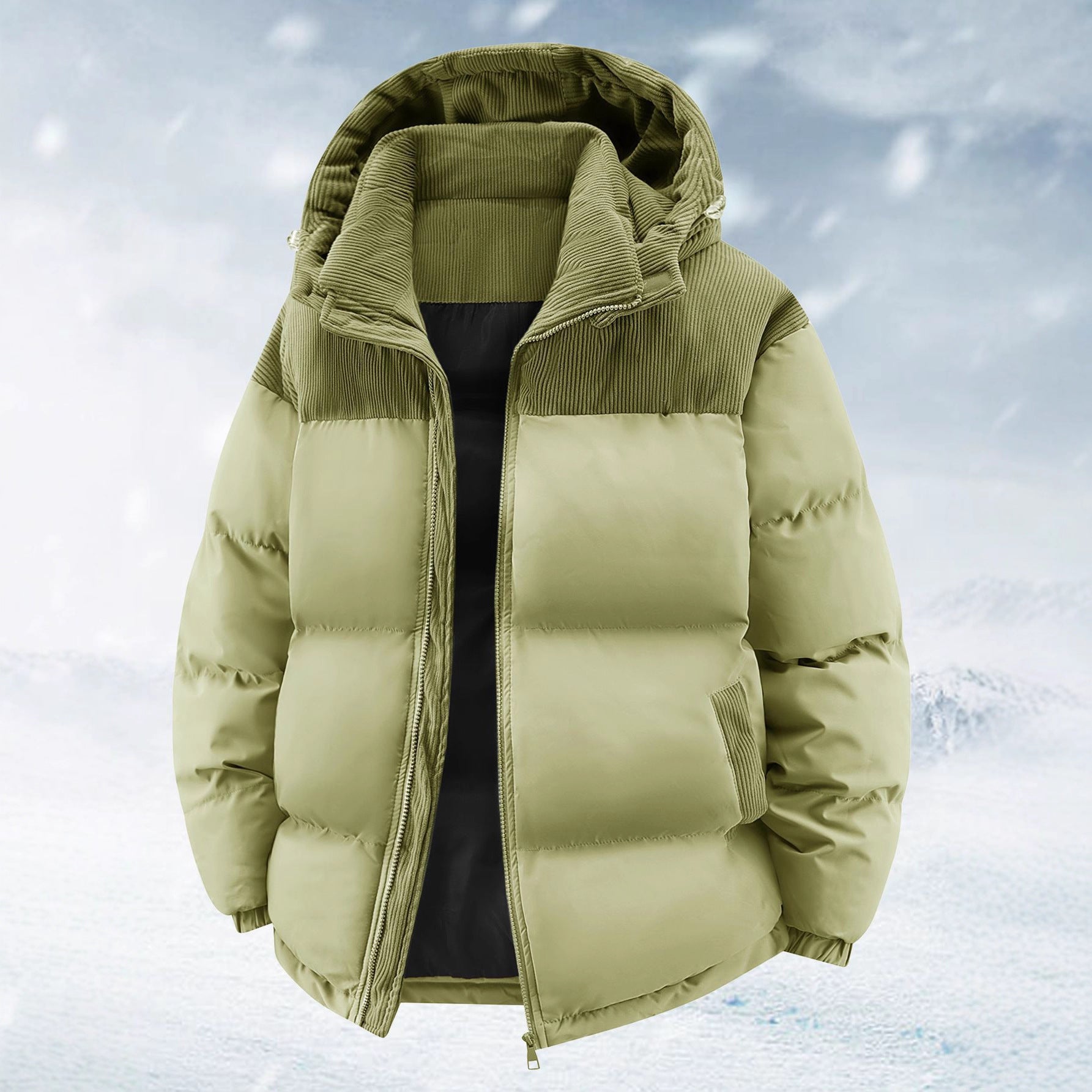 Veste d’hiver chaude pour hommes avec capuche