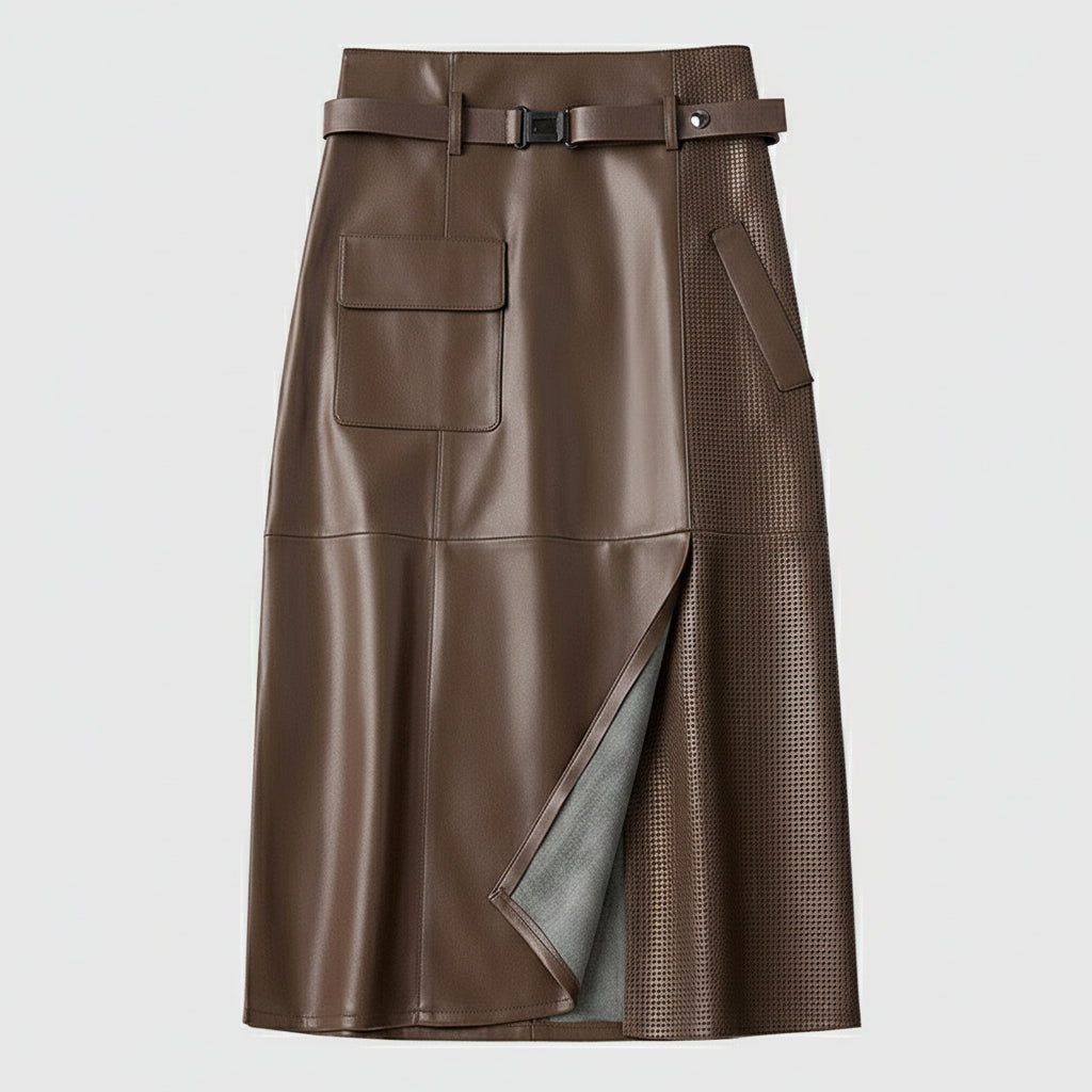 Jupe en cuir de mouton Vella élégante