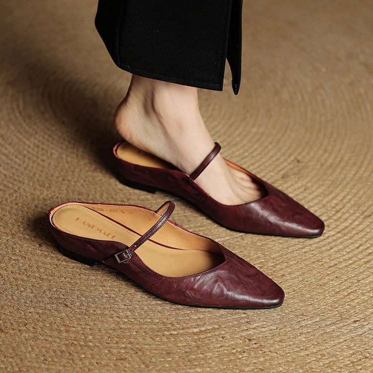 Mules en cuir véritable Orella