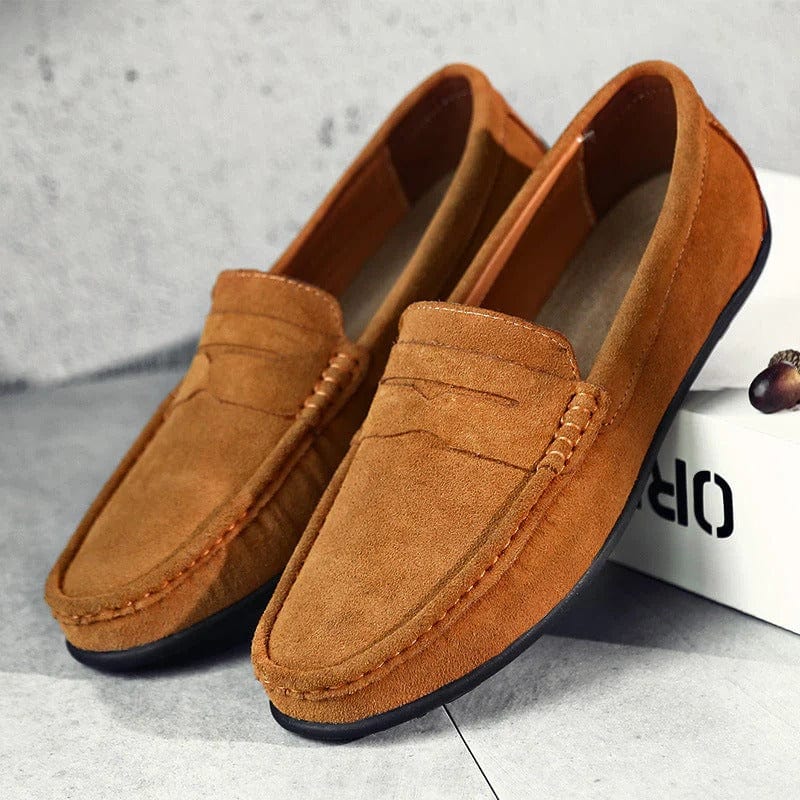 Mocassins Homme en Daim Bleu Marine – Élégance Intemporelle