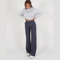 Pantalon Élegant à Taille Haute et Jambe Large