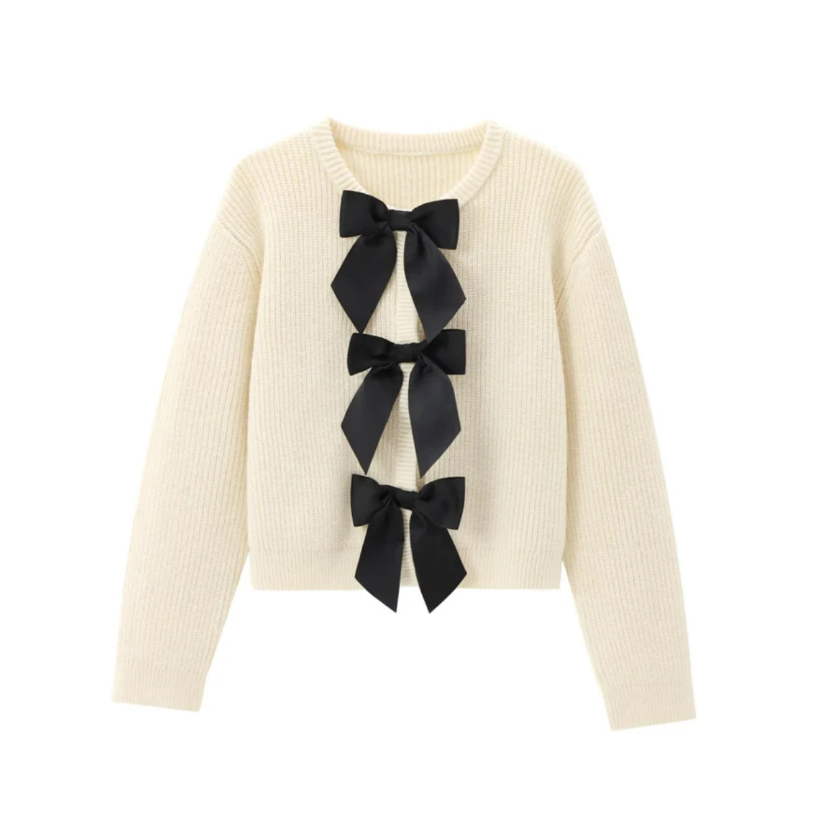 Pull à nœud élégant à col rond
