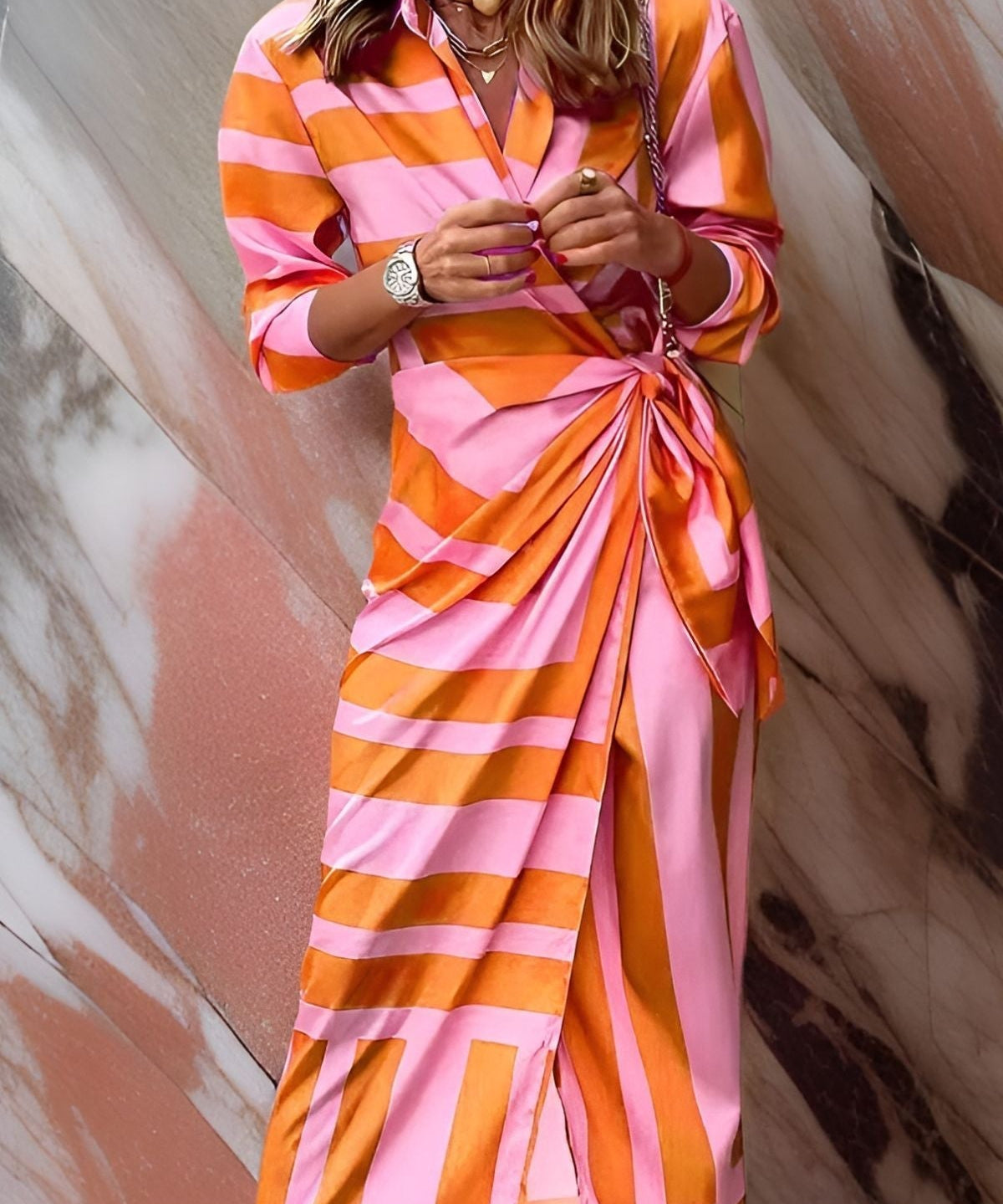 Robe portefeuille à motifs