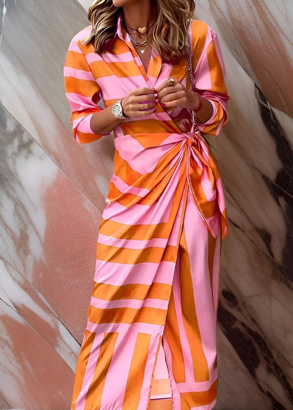 Robe portefeuille à motifs