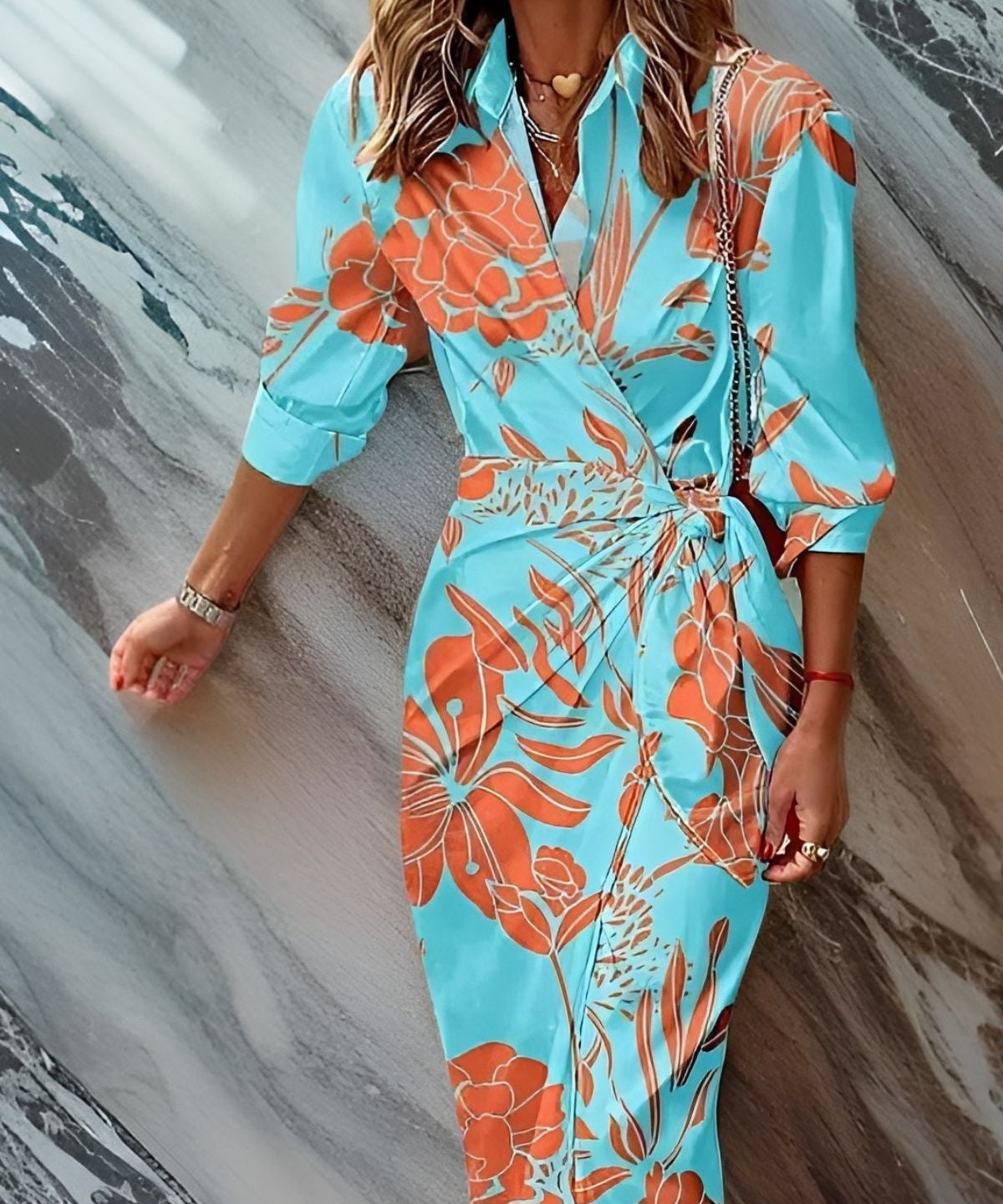 Robe portefeuille à motifs