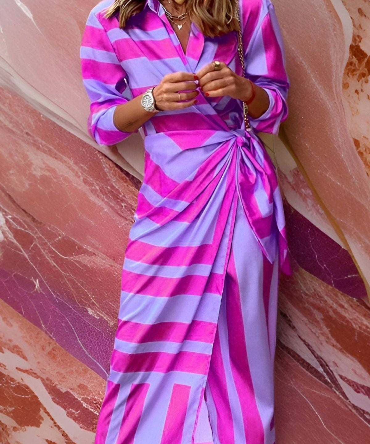 Robe portefeuille à motifs
