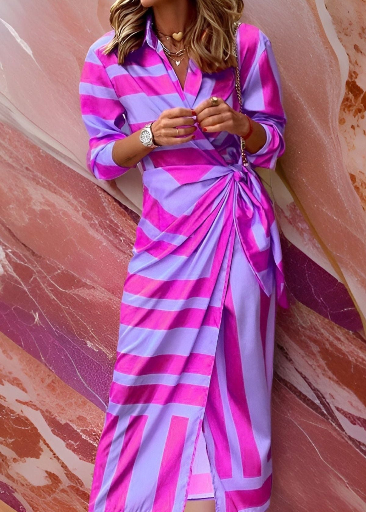 Robe portefeuille à motifs