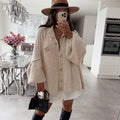 Veste oversize beige à allure moderne