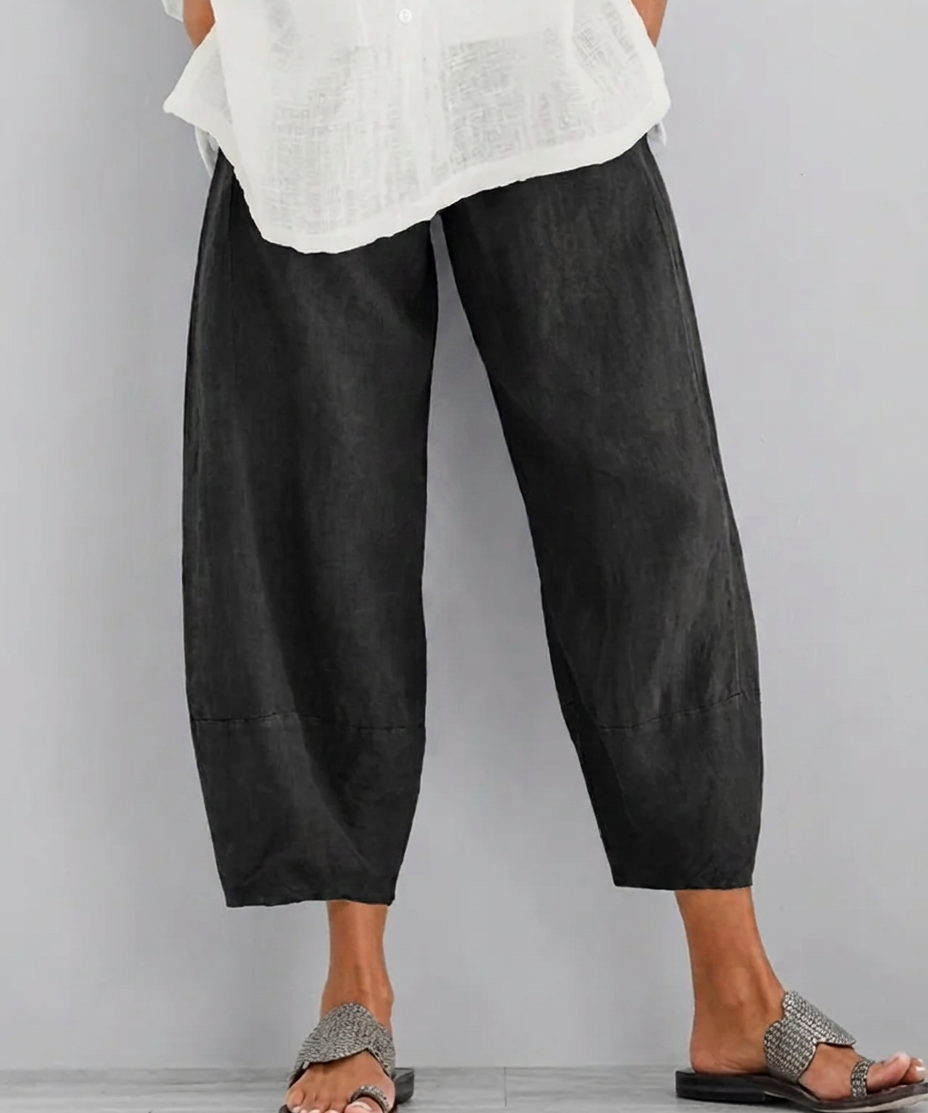 Pantalon de Loisirs en Lin – Coupe Confortable, Taille Souple, Pour le Quotidien