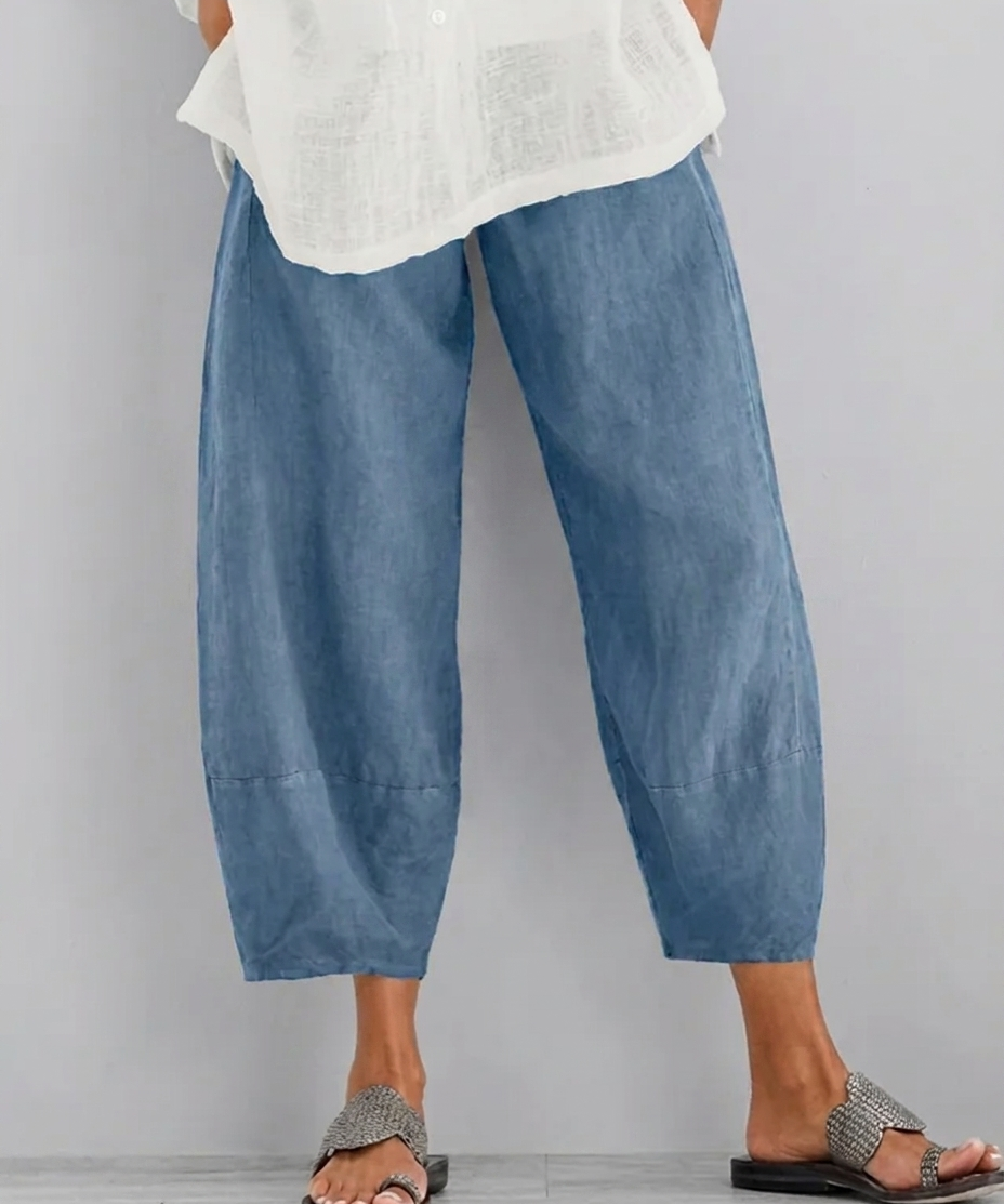 Pantalon de Loisirs en Lin – Coupe Confortable, Taille Souple, Pour le Quotidien
