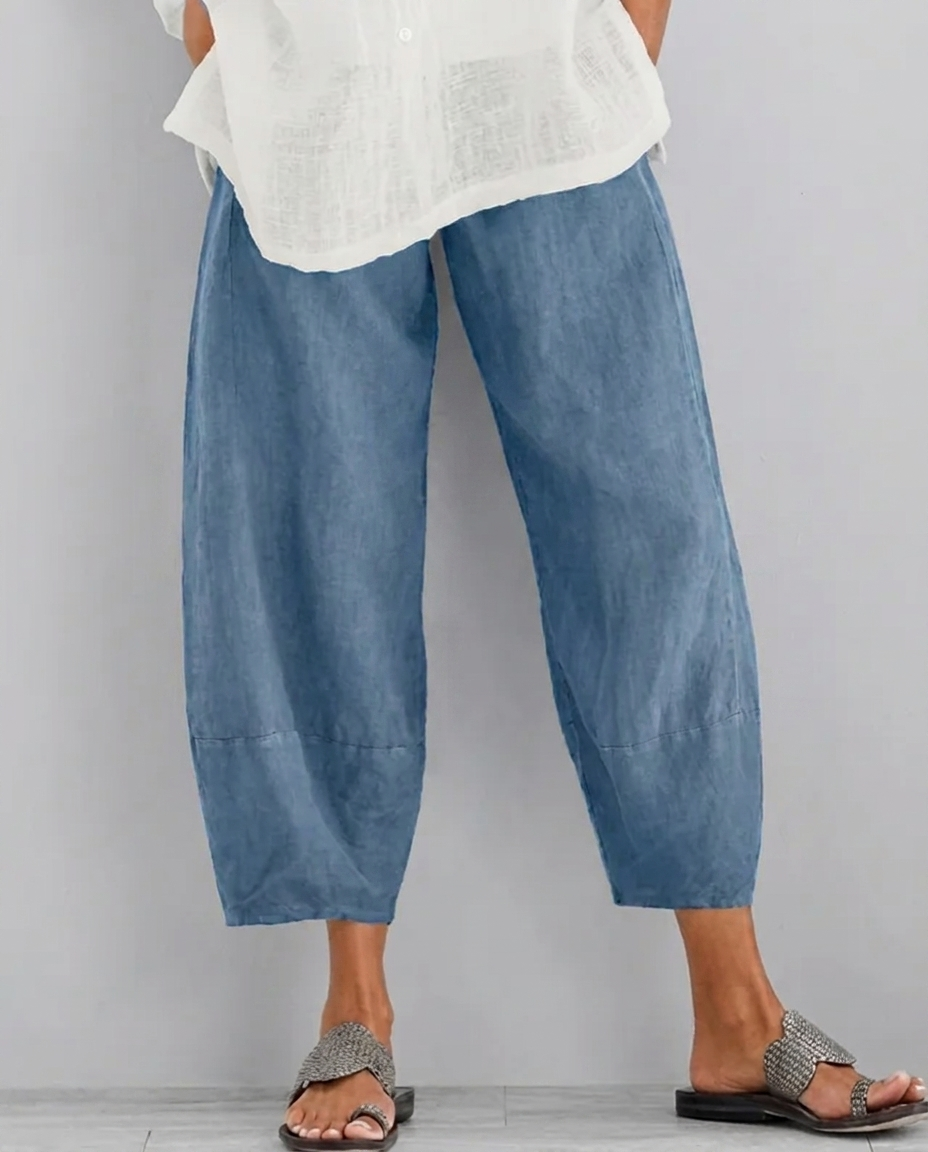 Pantalon de Loisirs en Lin – Coupe Confortable, Taille Souple, Pour le Quotidien