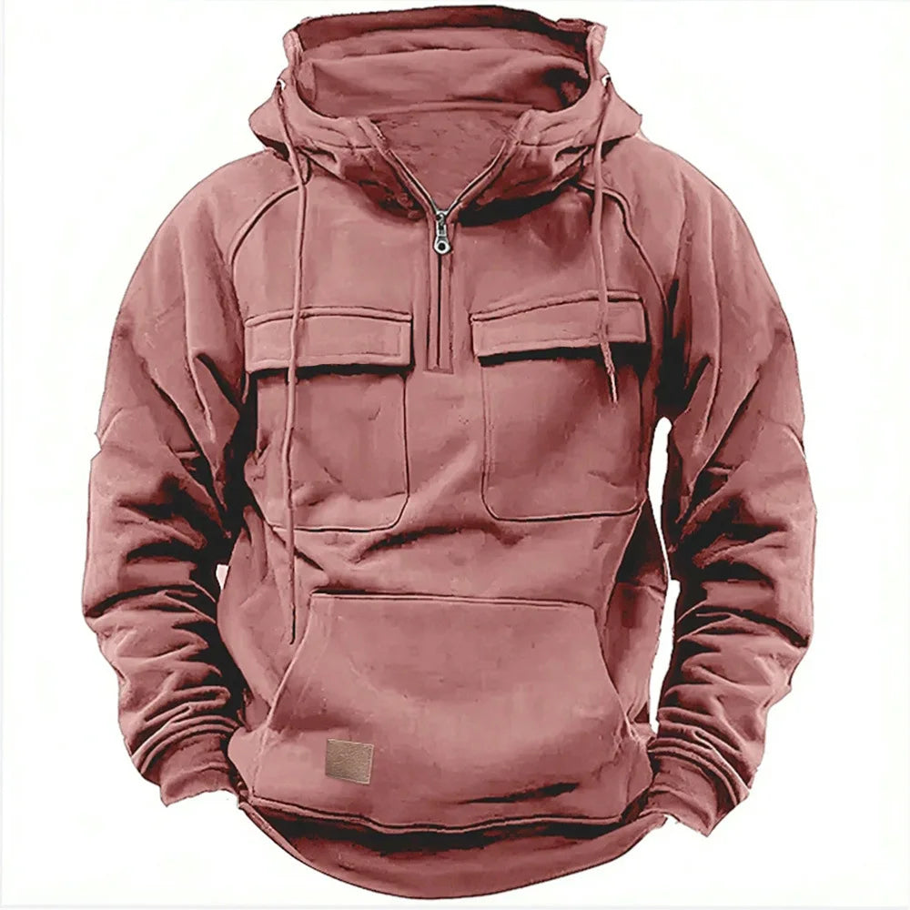Hoodie à Capuche & Col Zippé Tendance