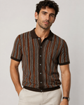 Polo en Maille à Rayures – Coupe Ajustée Col à BoutonsPour le Quotidien