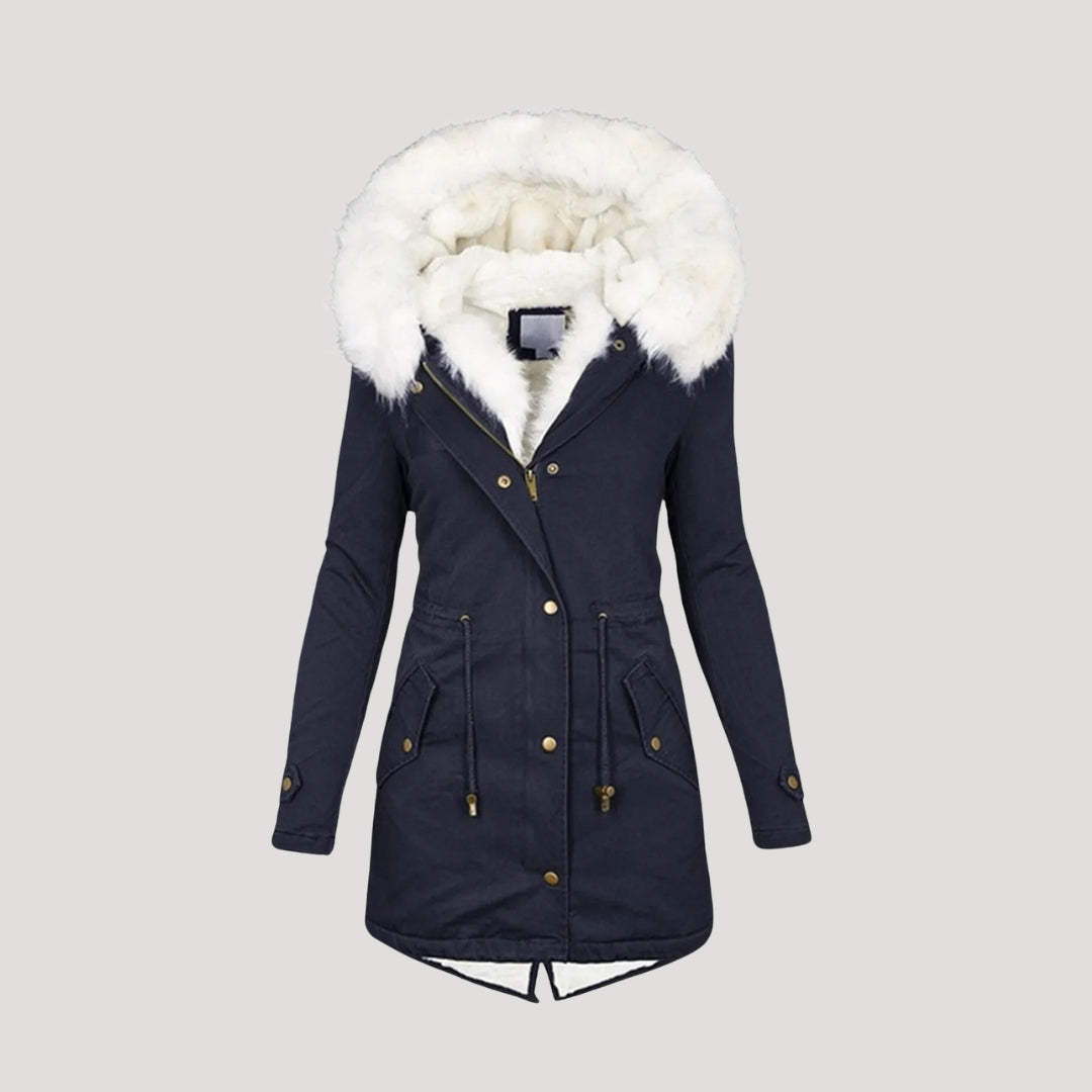 Parka d’Hiver Féminine – Capuche Fourrure Synthétique & Design Ceinturé