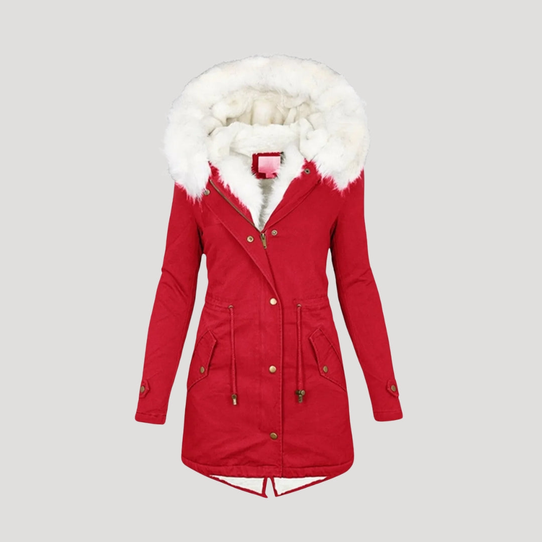 Parka d’Hiver Féminine – Capuche Fourrure Synthétique & Design Ceinturé