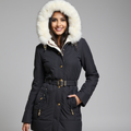Parka d’Hiver Féminine – Capuche Fourrure Synthétique & Design Ceinturé