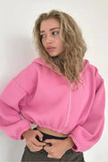 Sweat à Capuche Court Femme au Style Moderne