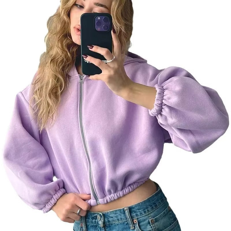 Sweat à Capuche Court Femme au Style Moderne