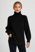 Pull Long Col Roulé Femme & Maille Chaude