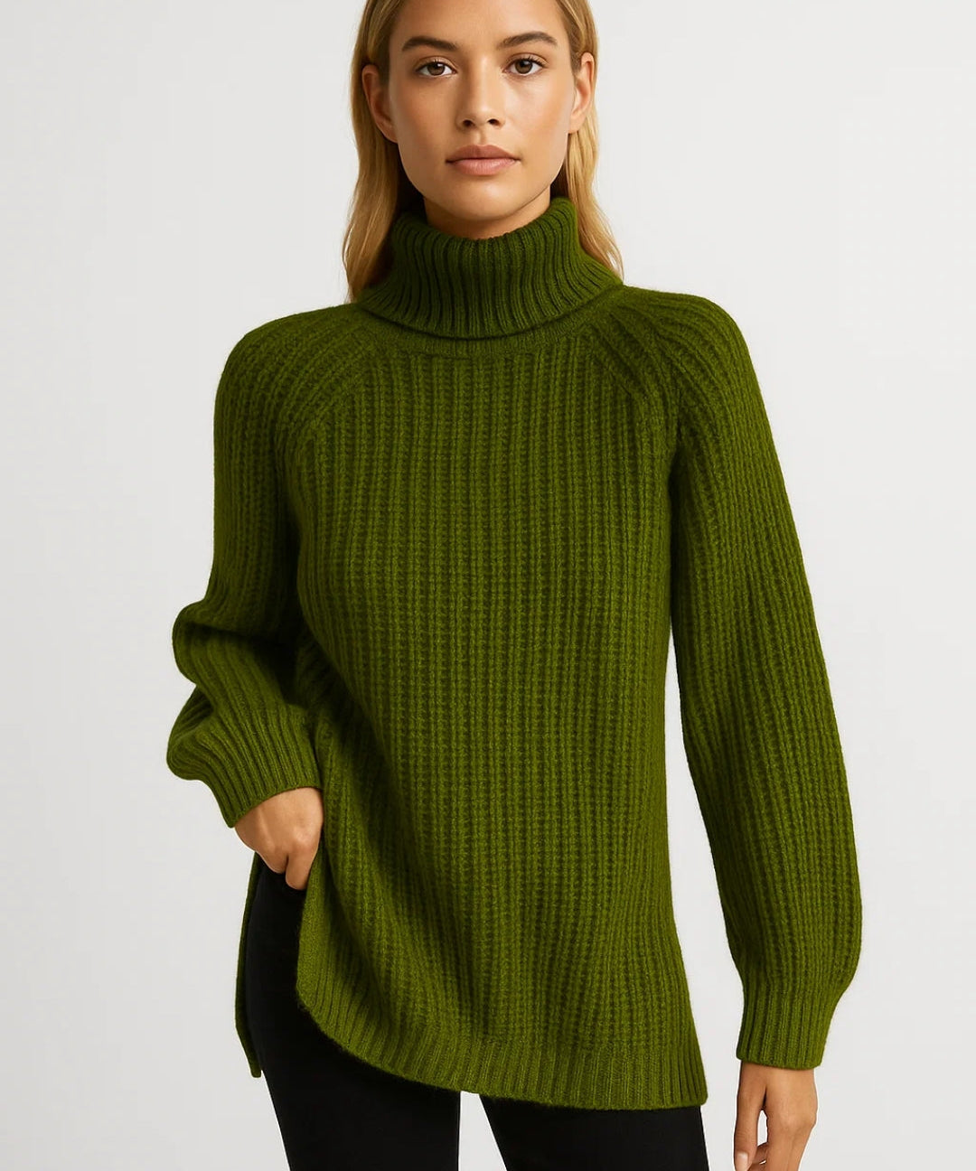 Pull Long Col Roulé Femme & Maille Chaude