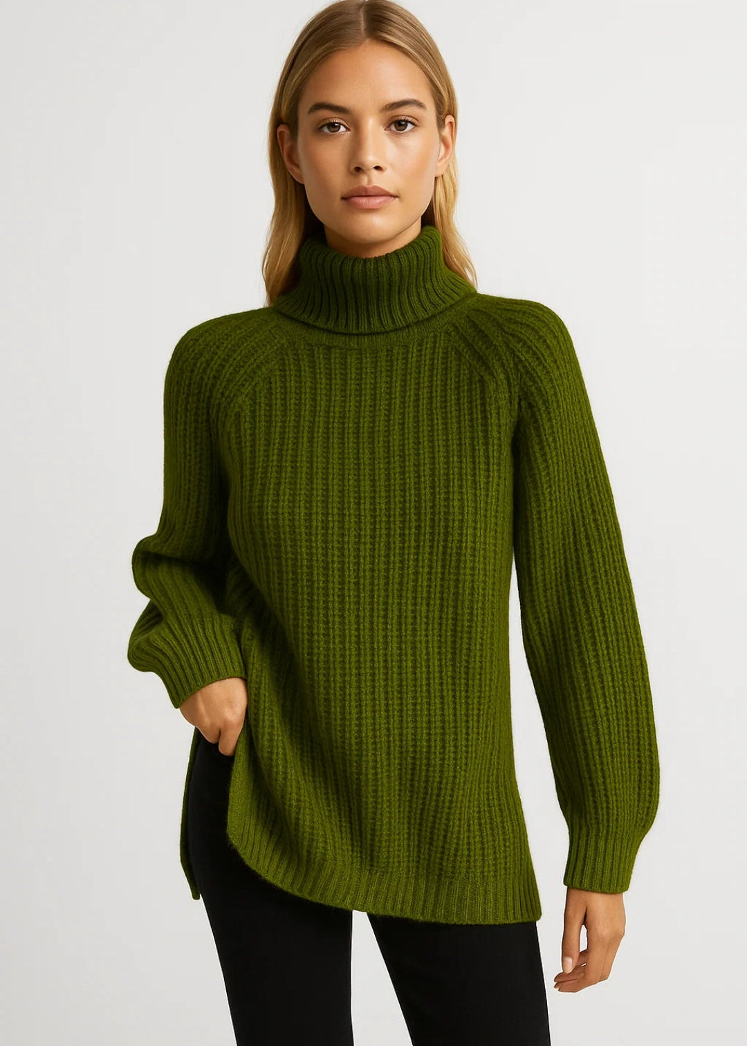 Pull Long Col Roulé Femme & Maille Chaude