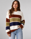 Pull femme en tricot – Col rond côtelé, coupe décontractée, style quotidien