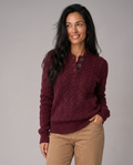 Pull en Tricot à Motifs Câblés – Col Boutonné, Coupe Décontractée, Quotidien