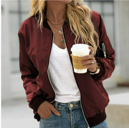 Veste Bomber Courte Pour Femmes | Fermeture Éclair