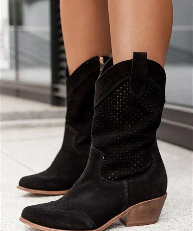 Bottes de Cowboy Chic et Respirantes Femme avec Zip