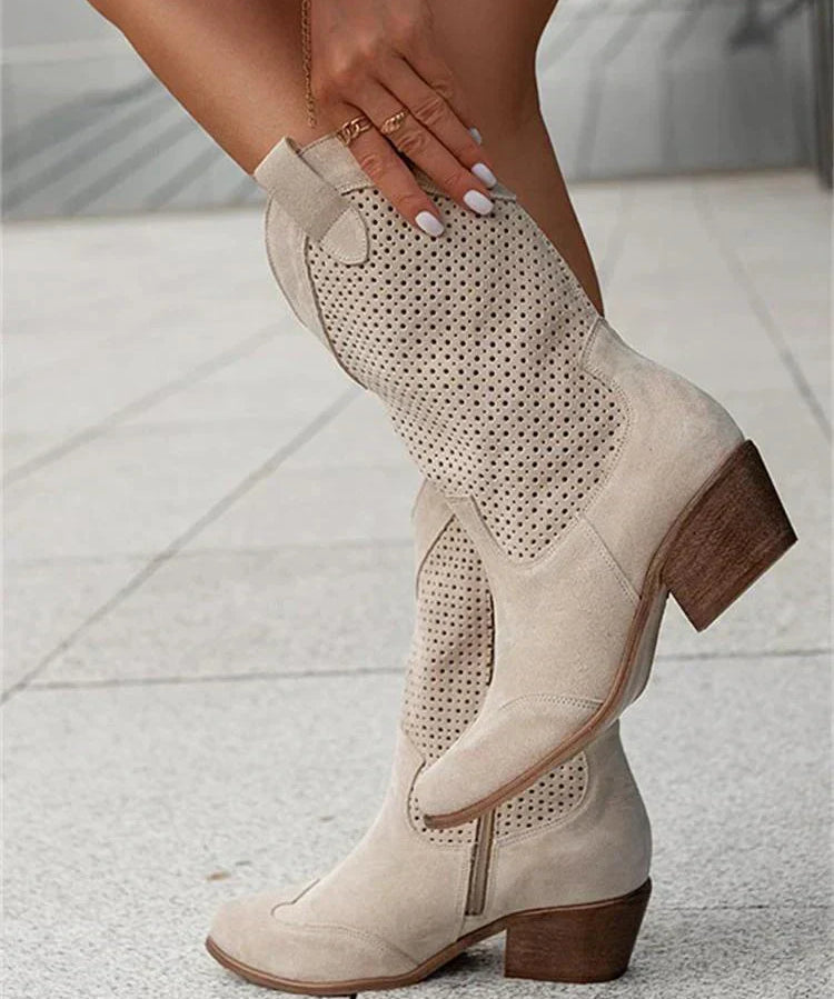 Bottes de Cowboy Chic et Respirantes Femme avec Zip