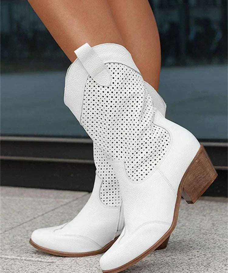 Bottes de Cowboy Chic et Respirantes Femme avec Zip