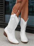 Bottes de Cowboy Chic et Respirantes Femme avec Zip