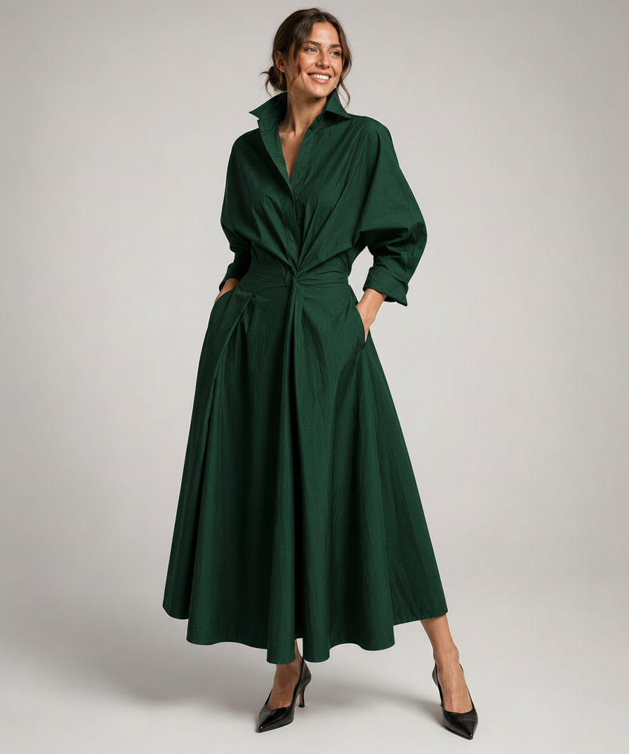 Robe-Chemise en Coton Féminine & Élégante