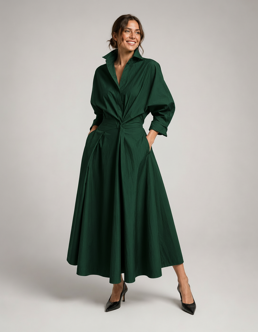 Robe-Chemise en Coton Féminine & Élégante