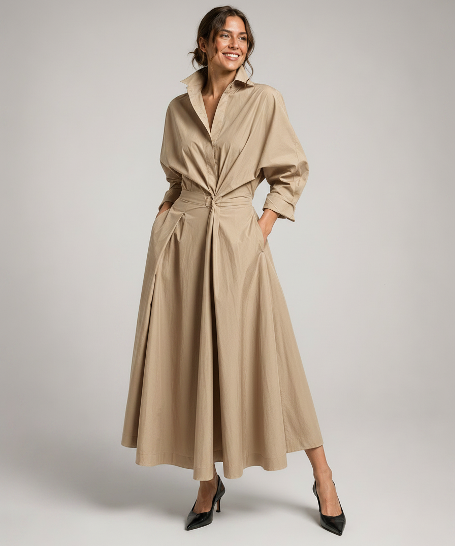 Robe-Chemise en Coton Féminine & Élégante