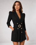 Robe Blazer à Double Boutonnage – Coupe Ajustée, Silhouette Structurée pour Cérémonie